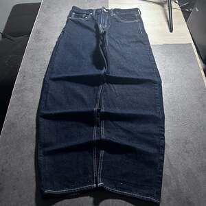 Loose Jeans Dark Indigo Wide Leg Denim